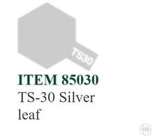 Tamiya TS-30 Sidabrinis Leaf purškiami dažai, 100 ml – sidabro atspalvis