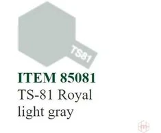 Tamiya TS-81 purškiami dažai Royal Light Gray (šviesiai pilka), 100 ml