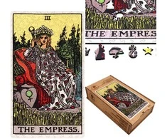 Fantasy Puzzles Medinė dėlionė Taro Imperatorė (Rider–Waite), 250 detalių, unikalių formų