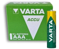 Varta AAA įkraunamos baterijos 800mAh, 10 vnt. R2U NiMH