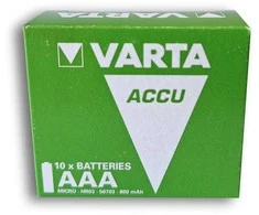 Varta AAA įkraunamos baterijos 800mAh, 10 vnt. R2U NiMH