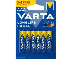 Varta Longlife Power AAA LR03 šarminės baterijos, 6 vnt.