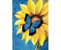 Nuotraukų rėmelis Wizardi Deimantinis paveikslas Butterfly and Sunflower WD031