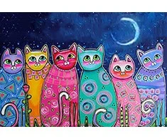 Wizardi Deimantinis paveikslas Colourful Cats WD2390