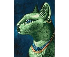 Wizardi Deimantinis paveikslas Emerald Cat WD141 27*38 cm