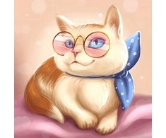 Wizardi Deimantinis paveikslas Fluffy Kitty WD2450