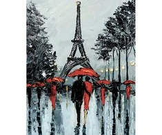 Wizardi Deimantinis paveikslas Paris in Rain WD156 38*48 cm