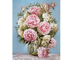 Wizardi Deimantinis paveikslas Puff Peonies WD001 38*48 cm