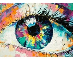 Wizardi Deimantinis paveikslas Rainbow Eye 40*30 cm WD3004