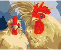 Wizardi Tapybos pagal skaičius rinkinys: Roosters 16.5x13 cm MINI052