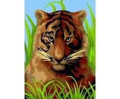 Wizardi Tapybos pagal skaičius rinkinys: Baby tiger 16.5x13 cm MINI116