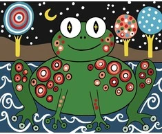 Wizardi Tapybos pagal skaičius rinkinys: Frog 16.5x13 cm MINI004