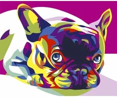 Wizardi Tapybos pagal skaičius rinkinys: French Bulldog 16.5x13 cm MINI017