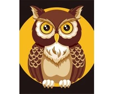 Wizardi Tapybos pagal skaičius rinkinys: Owl 16.5x13 cm MINI015