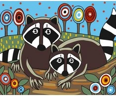 Wizardi Tapybos pagal skaičius rinkinys: Racoons 16.5x13 cm MINI003