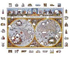 Wooden city Medinė dėlionė „Nova Terrarum“ žemėlapis, 1010 detalių, 12+