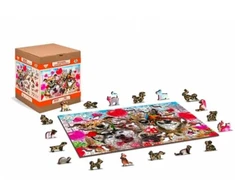 Wooden city Medinė dvipusė dėlionė „Laikas vakarėliui“ – 150 dalių, 8+