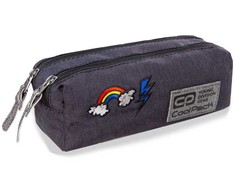 Cool Pack Penalas-pieštukinė su užtrauktukais CoolPack EDGE SPARKLING BADGES Pilkas, dviejų skyrių