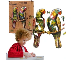 PuzzleOK Medinė dėlionė 120 vnt. - Papūgėlės