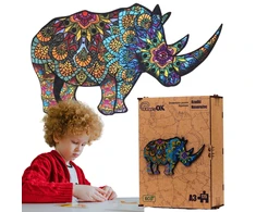 PuzzleOK Medinė dėlionė 125 vnt. - Raganosis