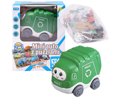 ARTYK MINI AUTKO šiukšliavežis su pavara Dėlionė 20 el TOY 2in1 EDU&amp;FUN automobilis