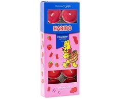 Haribo Duftkerzen Haribo Strawberry Happiness arbatinės žvakės 10 vnt