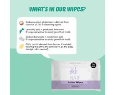 Naif Natural Skincare Naïf Lotion Wipes servetėlės 54 vnt
