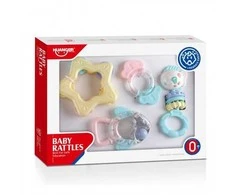Kramtukų ir barškučių rinkinys Huanger Pastel 4 vnt.