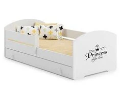 Luco Vaikiška lova Lukas su stalčiumi ir čiužiniu 160x80 Princess