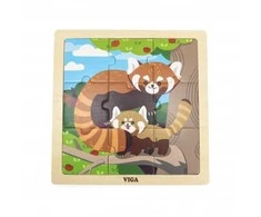 Medinė dėlionė VIGA Raudonoji panda 9vnt