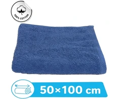 4Wrk Mėlynas medvilninis rankšluostis Bizet - 100 % medvilnė, 500g/m², 50x100 cm