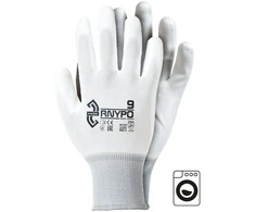 Nailoninės darbo pirštinės aplietos PU REIS NYPO - EN 388 (2131X) standartas