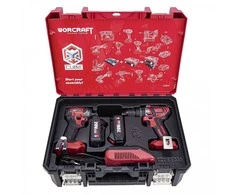Akumuliatorinio suktuvo ir smūginio suktuvo rinkinys Worcraft 20V LI-ION (XCUBE dėžė)