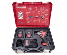Akumuliatorinis smūginis veržliasukis Worcraft 1/2'' 850Nm (XCUBE dėžė) su 2 akumuliatoriais ir įkrovikliu