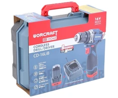 Akumuliatorinis suktuvas-gręžtuvas WORCRAFT su dviem 16.8 V 1.5 Ah Li-Ion akumuliatoriais