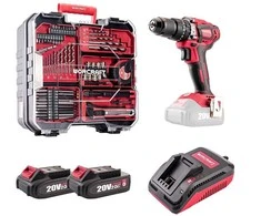 Akumuliatorinis suktuvas-gręžtuvas Worcraft su kalimu 20V LI-ION ir priedais 74 vnt., 2x2.0Ah