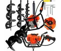 Dviejų asmenų benzininis žemės grąžtas Demon M84001, su trim grąžtais