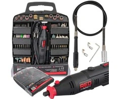 Red Technic Raudona Technic Mini tiesinio šlifuoklio/graviruoklio rinkinys 300 vnt. Raudonas TECHNIC RTSPT0047