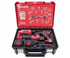 Worcraft Suktuvo ir kampinio šlifuoklio rinkinys 20V LI-ION (XCUBE dėžė)