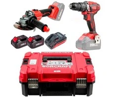 Worcraft Suktuvo ir kampinio šlifuoklio rinkinys 20V LI-ION (XCUBE dėžė)