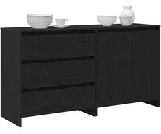Kabalas su stalčių 2 pcs Juoda 70 x 41 x 75 cm Apdirbta mediena