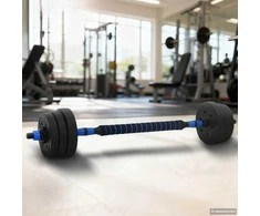 2-in-1 hantelių ir štangos rinkinys 20 kg Juoda ir mėlyna