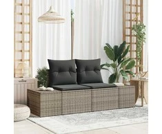 Sodo sofa su pagalve Pilka 184 x 62 x 69 cm poliratanas