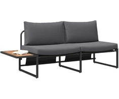 Sodo sofa su pagalve Antracitas 200,5 x 70 x 85,5 cm Plienas