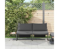 Sodo sofa su pagalve Antracitas 200,5 x 70 x 85,5 cm Plienas