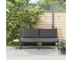 Sodo sofa su pagalve Antracitas 200,5 x 70 x 85,5 cm Plienas