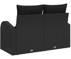Sodo sofa su pagalve Juoda 124 x 62 x 69cm poliratanas