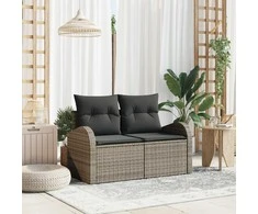 Sodo sofa su pagalve Pilka 124 x 62 x 69cm poliratanas