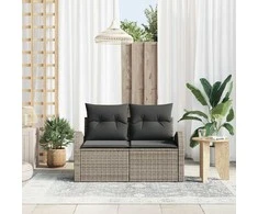 Sodo sofa su pagalve Pilka 124 x 62 x 69cm poliratanas