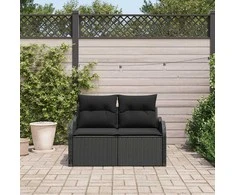 Sodo sofa su pagalve Juoda 121 x 62 x 69cm poliratanas